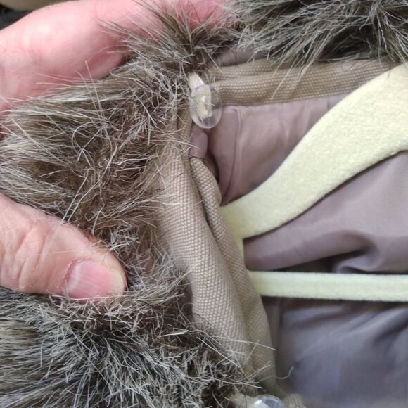 EEUC JACK. FAUX FUR REMOVABLE COLLAR ZIP FRONT DRAWSTRING WAIST JACKET LARGE - Picture 5 of 11